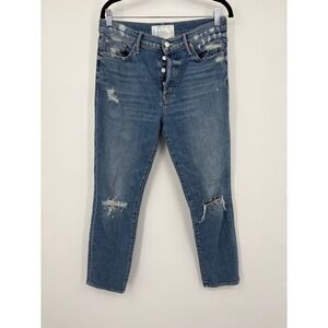 MOTHER The Trickster Ankle Jeans Women's Size 29 Medium Wash Button Fly